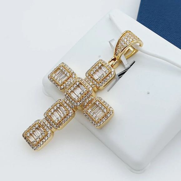 14K Gold Plated Cubic Zircon Pendant, EVBRS581 - Picture 4 of 10